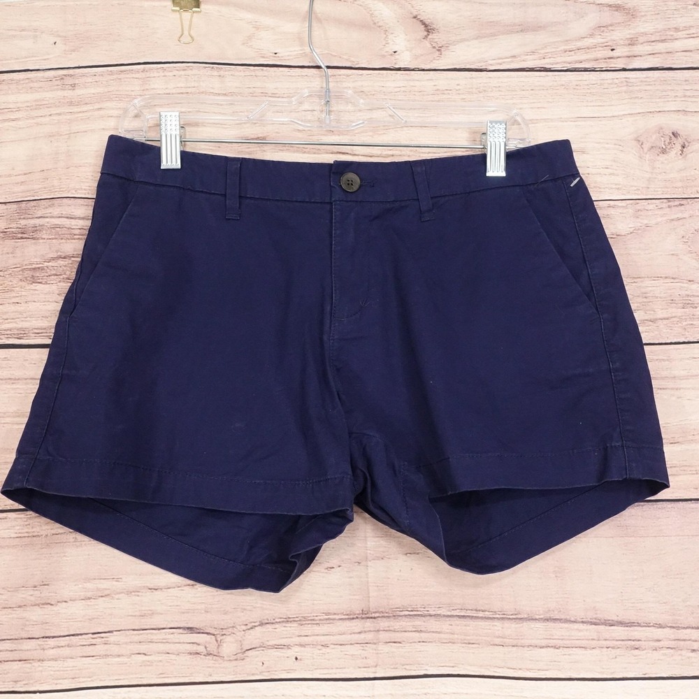Old Navy Chino Shorts Womens Size 4 Blue Twill 32 Waist 3 Inseam Cotton Spandex‎